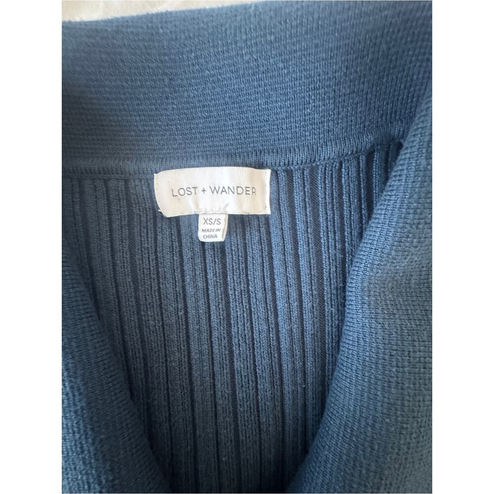 Lost + Wander Giustina Ribbed Collared Sweater Maxi Dress Teal XS/S - Picture 11 of 14